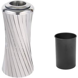 Stylish Spiral Ashtray Bin Silver Stainless Steel