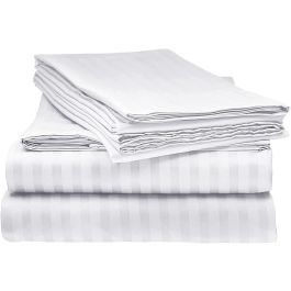 Twin Duvet Cover White Stripe 200x250cm